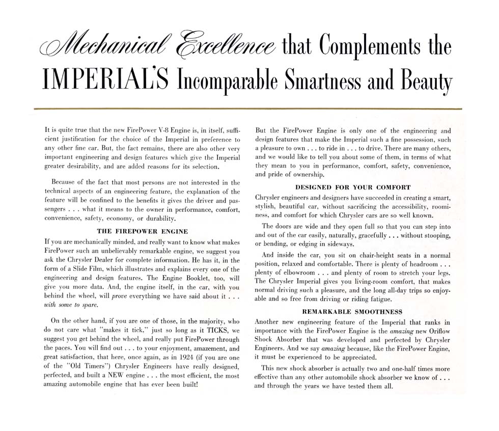 1951 Chrysler Imperial Brochure Page 8